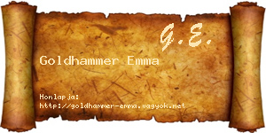 Goldhammer Emma névjegykártya